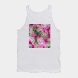 Pink White And Green Watercolor Abstract Pattern Art Tank Top